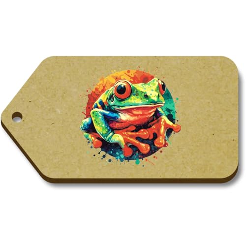 Azeeda 10 x 'Laubfrosch' 66mm x 34mm Hölzerne Tags (TG00129333) von Azeeda