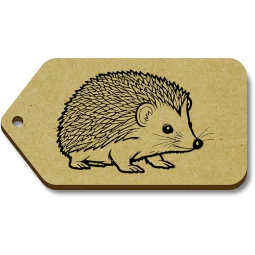 Azeeda 10 x 'Netter Igel' 66mm x 34mm Hölzerne Tags (TG00124861) von Azeeda