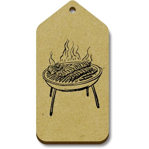 Azeeda 10 x 'Rauchiges Barbecue' 66mm x 34mm Hölzerne Tags (TG00130856) von Azeeda