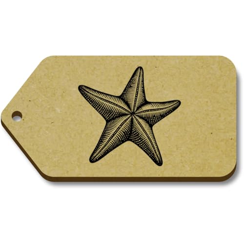 Azeeda 10 x 'Seestern' 66mm x 34mm Hölzerne Tags (TG00126158) von Azeeda