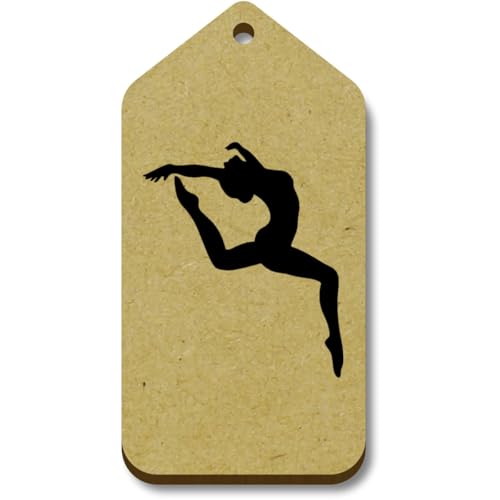 Azeeda 10 x 'Springender Tänzer' 66mm x 34mm Hölzerne Tags (TG00125702) von Azeeda