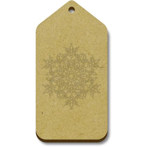 Azeeda 10 x 'Zarte Schneeflocke' 66mm x 34mm Hölzerne Tags (TG00130456) von Azeeda