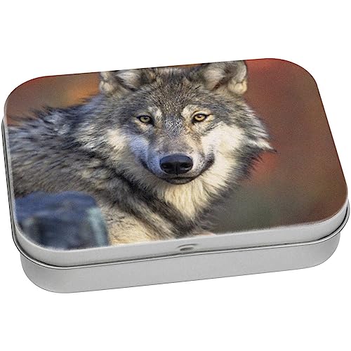Azeeda 110mm x 80mm 'Wolf' Blechdose/Aufbewahrungsbox (TT00042609) von Azeeda