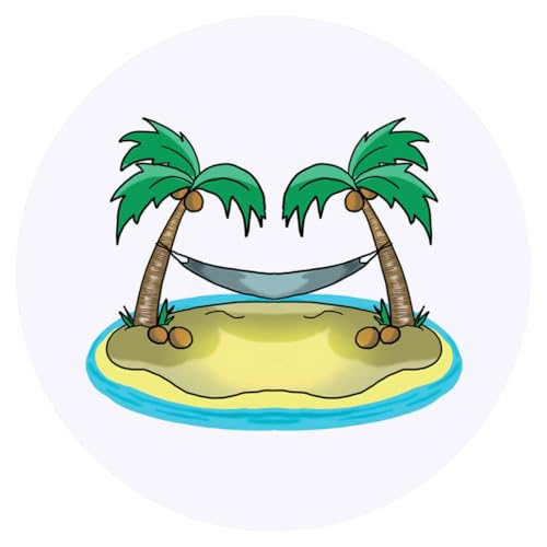 Azeeda 24 x 'Hängematte auf einer einsamen Insel' Aufkleber - für Basteln, Scrapbooking und Etikettierung (SK00065991) von Azeeda