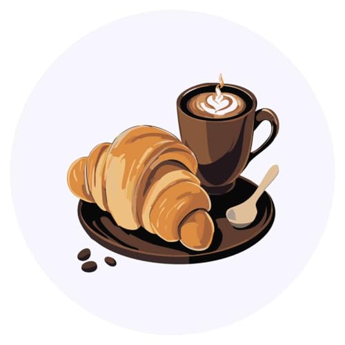 Azeeda 24 x 'Kaffee und Croissant ' Aufkleber - für Basteln, Scrapbooking und Etikettierung (SK00063530) von Azeeda