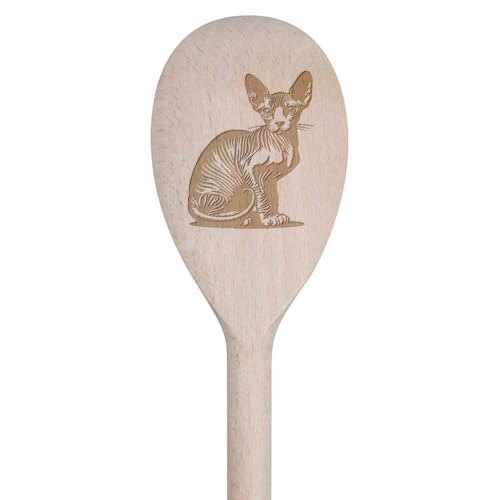 Azeeda 30cm 'Sphynx-Katze sitzend' Hölzerner Kochlöffel (SO00025162) von Azeeda