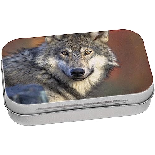 Azeeda 95mm x 60mm 'Wolf' Blechdose/Aufbewahrungsbox (TT00042608) von Azeeda