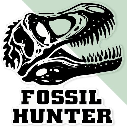 Azeeda Extra große 460 mm 'Fossil Hunter Dinosaurierschädel' Permanente Transparente Aufkleber für Fenster/Autos/Wände/Skateboards etc (DC00133743) von Azeeda