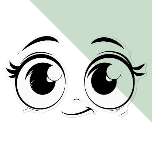 Azeeda Große 210mm 'Süße große Augen ' Permanente Transparente Aufkleber für Fenster/Autos/Wände/Skateboards etc (DC00134814) von Azeeda