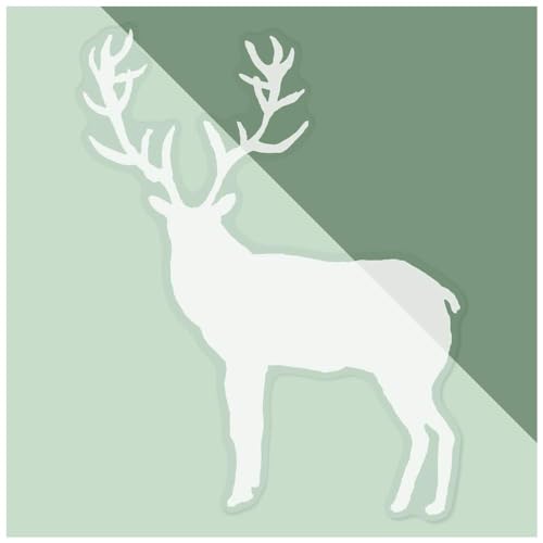 Azeeda Große 460 mm 'Hirsch Silhouette' Klarer statischer Fensteraufkleber/Aufkleber (weiß) (WC00094046) von Azeeda