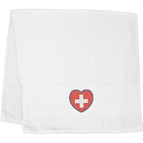 Azeeda 'Schweiz-Flaggen-Herz' Handtuch/Gästetuch (TL00053301) von Azeeda