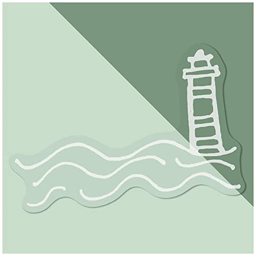 Kleine 100mm 'Leuchtturm & Ozean' Wiederverwendbarer Durchsichtiger Statischer Fensteraufkleber/Aufkleber (WC00065347) von Azeeda