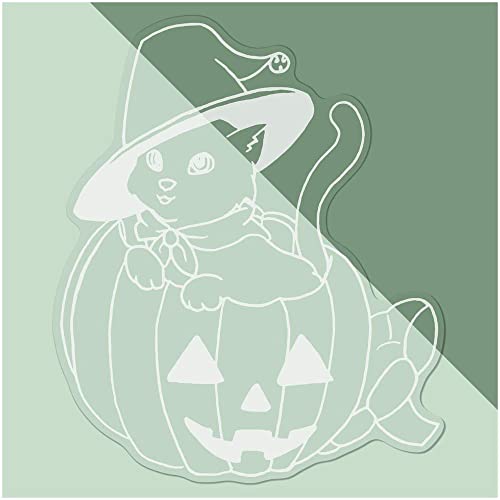 Mittel 210mm 'Halloween Katze' Wiederverwendbarer Durchsichtiger Statischer Fensteraufkleber/Aufkleber (WC00043010) von Azeeda