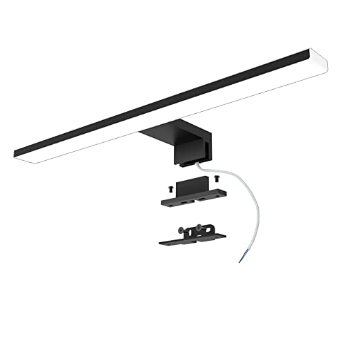 Azhien Led Spiegelleuchte 10W 820LM,40cm Badezimmer Wandleuchte Kaltes Weiß 6500K,3 In 1 230V Schrank Beleuchtungen Led IP44 Wasserdicht,Schwarz von Azhien