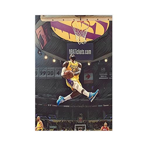 Azizat Athletic Star LeBron James Poster 22 Leinwand Poster Schlafzimmer Dekor Sport Landschaft Büro Zimmer Dekor Geschenk 50 x 75 cm von Azizat