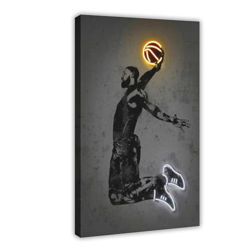 Azizat Athletic Star LeBron James Poster 29 Leinwand Poster Wandkunst Dekor Druck Bild Gemälde für Wohnzimmer Schlafzimmer Dekoration 30 x 45 cm von Azizat