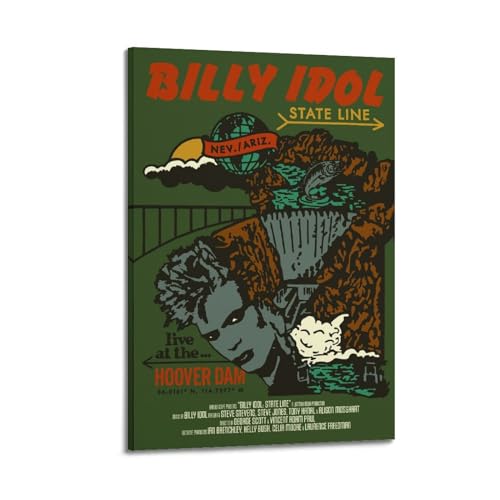 Azizat Billy Idol State Line Moive Poster Wandkunst Dekor Druck Bild Gemälde für Wohnzimmer Schlafzimmer Dekoration 50 x 75 cm Rahmenstil von Azizat