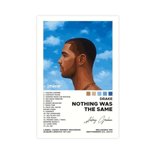 Azizat Drake Poster Nothing Was The Same Album Cover Poster 1 Leinwand Poster Schlafzimmer Dekor Sport Landschaft Büro Zimmer Dekor Geschenk 40 x 60 cm von Azizat