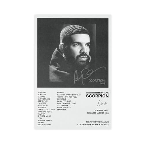 Azizat Drake Poster Skorpion Album Cover Poster Leinwand Poster Schlafzimmer Dekor Sport Landschaft Büro Zimmer Dekor Geschenk 50 x 75 cm von Azizat
