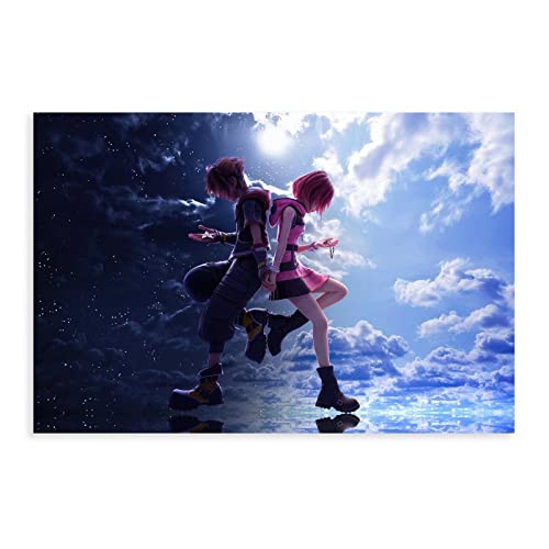 Azizat Kingdom Hearts Poster Spiel Poster 14 Leinwand Poster Schlafzimmer Dekor Sport Landschaft Büro Zimmer Dekor Geschenk 30 x 45 cm von Azizat