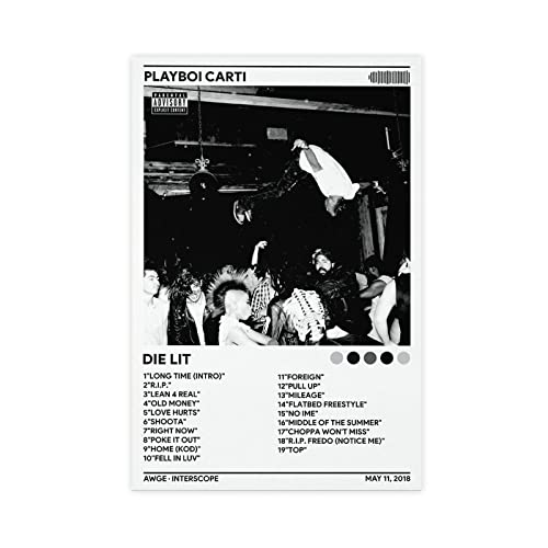 Azizat Playboi Carti Die Lit Album Cover Poster Leinwand Poster Wandkunst Dekor Druck Bild Gemälde für Wohnzimmer Schlafzimmer Dekoration 50 x 75 cm von Azizat