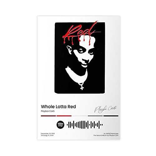 Azizat Playboi Carti Whole Lotta Red Album Cover Poster 2 Leinwand Poster Wandkunst Dekor Druck Bild Gemälde für Wohnzimmer Schlafzimmer Dekoration 30 x 45 cm von Azizat