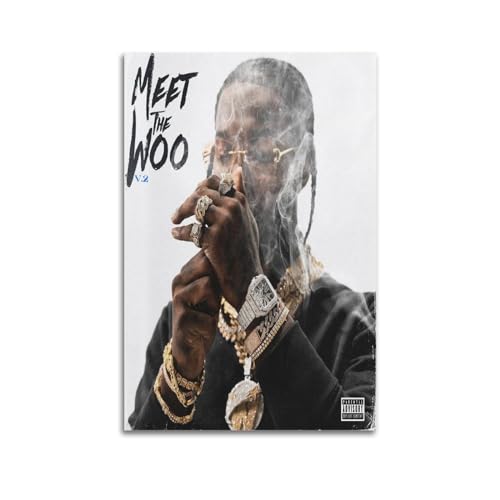 Azizat Pop Smoke Meet The Woo 2 Filmposter Wandkunst Dekor Druck Bild Gemälde für Wohnzimmer Schlafzimmer Dekoration 30 x 45 cm ungerahmt von Azizat
