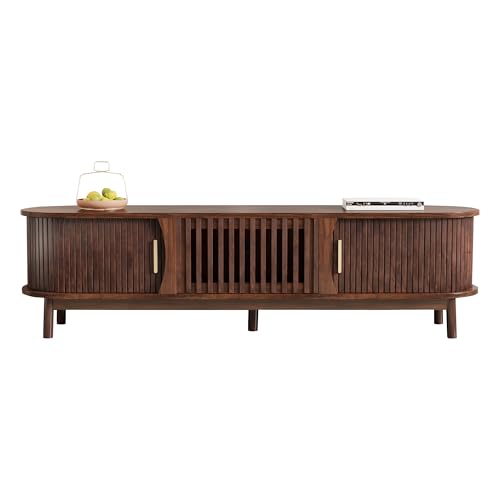 Azkoeesy Brauner TV-Schrank 165 x 39,5 x 46 cm mit Schiebetüren und Flügeltür – Vintage-Unterschrank für 65-Zoll-Fernseher, MDF mit 5 Stützbeinen und Belüftungsschlitzen – für Wohnzimmer Azkoeesy Brauner TV-Schrank 165 x 39,5 x 46 cm mit Schiebetüren und Flügeltür – Vintage-Unterschrank für 65-Zoll-Fernseher, MDF mit 5 Stützbeinen und Belüftungsschlitzen – für Wohnzimmer von Azkoeesy