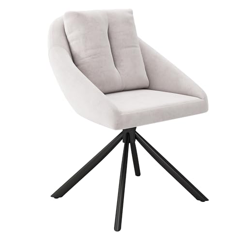 Azkoeesy Esszimmerstuhl Drehbarer 2/4/6 er-Satz, Samt Polsterstuhl Küchenstuhl mit Kissen, für Esszimmer und Wohnzimmer, ergonomisches Design (2, Beige, 59x65x79 cm) von Azkoeesy