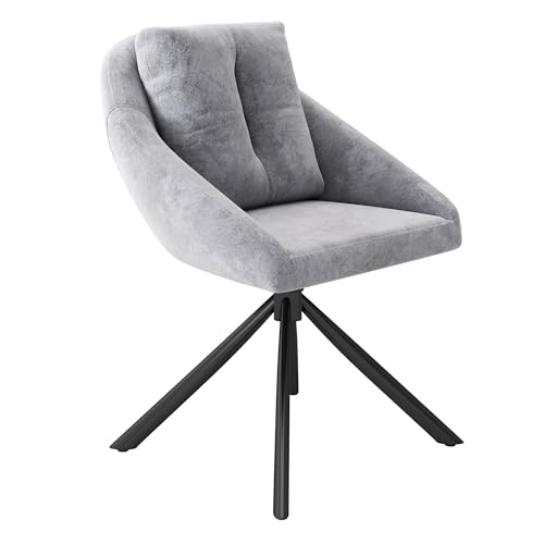 Azkoeesy Esszimmerstuhl Drehbarer 2/4/6 er-Satz, Samt Polsterstuhl Küchenstuhl mit Kissen, für Esszimmer und Wohnzimmer, ergonomisches Design (2, Grau, 59x65x79 cm) von Azkoeesy