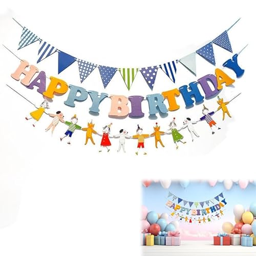 Azlanway Happy Birthday Girlande Set mit Wimpelkette & Figurenkette – Bunte Kindergeburtstagsdeko Jungen & Mädchen – Hängedeko für Baby Shower, 1. Geburtstag, Fotohintergrund, Party Wanddekoration Azlanway Happy Birthday Girlande Set mit Wimpelkette & Figurenkette – Bunte Kindergeburtstagsdeko Jungen & Mädchen – Hängedeko für Baby Shower, 1. Geburtstag, Fotohintergrund, Party Wanddekoration von Azlanway