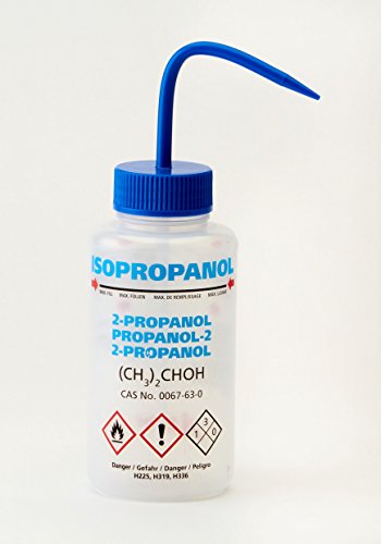 AZLON WGW539VTML Spritzflaschen „Isopropanol“, Weithals, belüftet, LDPE, 500 ml, 5er-Pack von Azlon