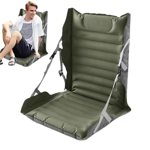 Aznever Aufblasbare Stadion Sitzauflage | Aufblasbarer Sitz mit Rückenlehne | Tragbarer Bodenstuhl für Stadion Angeln Camping Sport Wandern Outdoor von Aznever