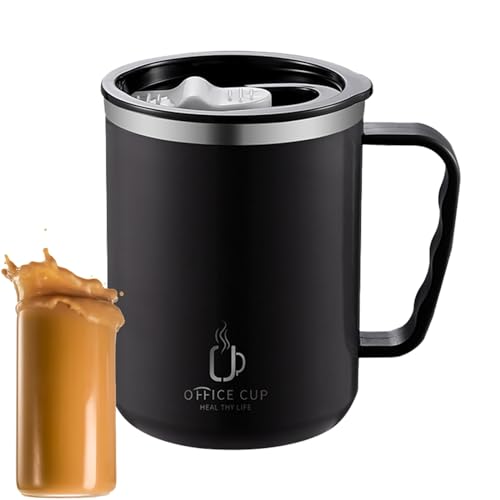 Aznever Isolierte Kaffeetasse - 500 ml Reisebecher - Kaffeetasse aus Edelstahl, Trinkbecher mit Deckel und Griff für Reisen, Party, kalte und heiße Getränke von Aznever