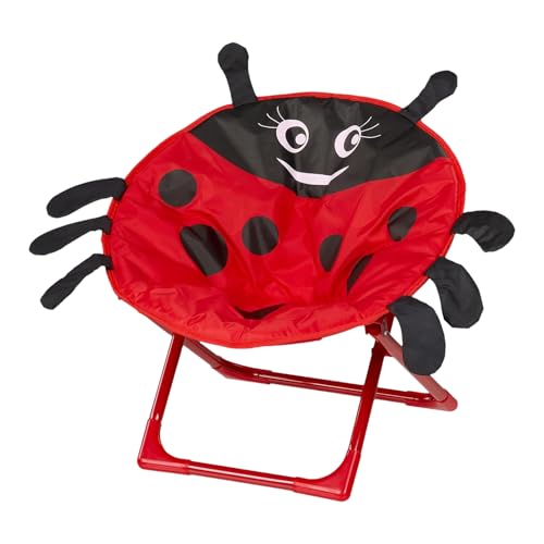 Aznever Kinder Hockersessel,Marienkäfer Kinderstuhl Garten Klappstühle Für Kinder - Klappbarer Strandsitz Campingmobel Madchen von Aznever