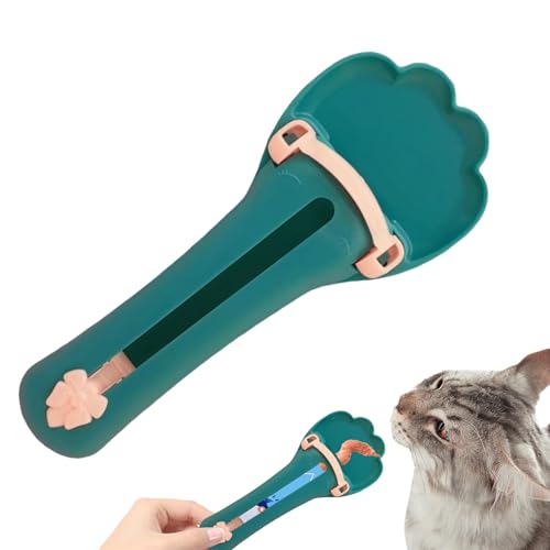 Aznever Leckerli-Squeeze-Löffel, verschiebbarer Cat-Strip-Löffel | Katzensnack Nassfutter-Spenderlöffel für Katzen | Tragbares Fütterungsgerät für Katzen, Welpen, Nassleckereien, flüssige Snacks von Aznever