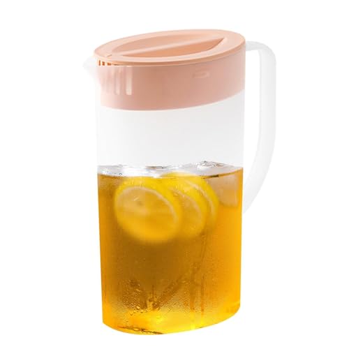 Karaffe 2 Liter, Kunststoffkrug Mit Deckel, Saftkanne, 1.5L/2L Kühlschrankkrug Saftkanne Teekanne Wasserkaraffe Mit Griff, Saft Wasser Eistee Kanne Behälter Für Tee, Säfte, Limonade, Milch, Kalte von Aznever