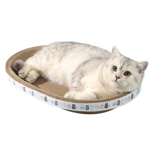 Kratzpappe Für Katzen, Katzenkratzbretter Pappe Oval, Kratzschale Für Wohnungskatzen, Katzenkratzpads Zum Schleifen Von Krallen, Trainingsspielzeug, Sofa, Boden, Vorhängen, Matratzenschutz von Aznever