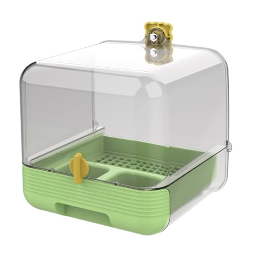 Vogelbad Für Papageien, Herausnehmbarer Futterspender Für Vogelkäfig, 2 IN 1 Futterbad Transparent Design Für Haustiere Innen Außen Garten Terrasse von Aznever