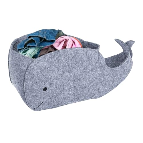 Wäschekorb - Wal-förmiger Kleider Organizer,Großvolumiger Snackbehälter, Filz Wohnaccessoire Für Wohnzimmer, Schlafzimmer Und Kinderzimmer von Aznever