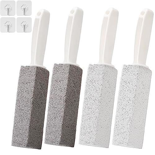 Cleaning Block WC, Toilette-Reinigungsstein mit Griff, 4 Stück Bimsstein Reinigungsstein mit, Griff Putzstein Deep Flecken und Harte Wasserzeichen Remover Reiniger Putzstein von Azonelife