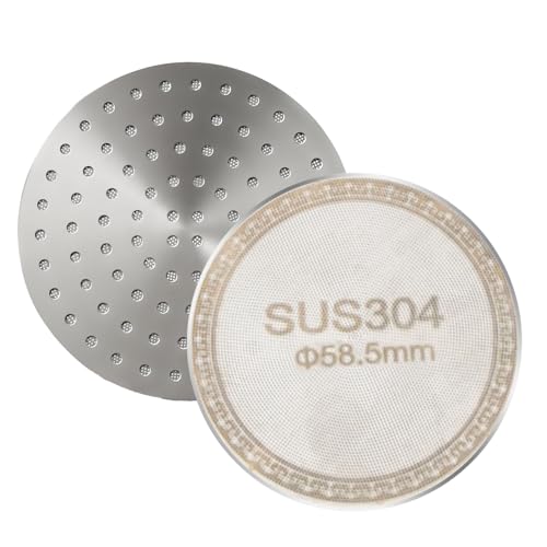 Puck Screen, Edelstahl 304 Wiederverwendbar Puckfilter, Kaffee Filternetz Siebträger, Kaffeefilterplatte Kaffeemaschine Doppelschicht Espresso Puck Sieb Zubehör für Home Office Café (58.5mm) von Azonelife