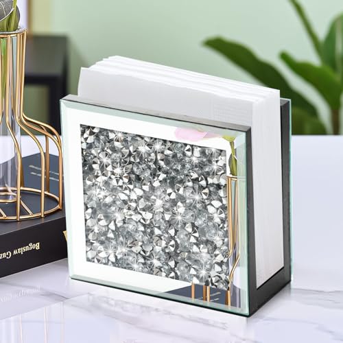 Azonsdop Kristall-Serviettenhalter, verspiegelter vertikaler Halter, niedlicher Glas-Serviettenhalter für Theke oder Tisch. von Azonsdop
