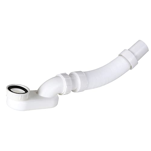 Flexibles, freistehendes Badewannen-Ablauf-Set, flaches Profil, P-förmiger Geruchsverschluss für Badewanne, Dusche, 3,8 cm Durchmesser Flexibles, freistehendes Badewannen-Ablauf-Set, flaches Profil, P-förmiger Geruchsverschluss für Badewanne, Dusche, 3,8 cm Durchmesser von Azucyzi