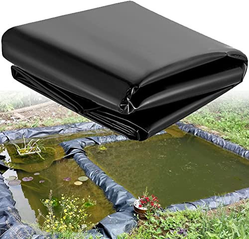 HDPE Teichfolie 2.1mx3m Schwarz Teichfolien Zuschnitt Schwarz HDPE,Schwere UV- und witterungsbeständig für Fischteiche, Brunnen, Wassergarten und Wasserfall 2.1mx3m (Dicke 0.3mm) von AzulLanse