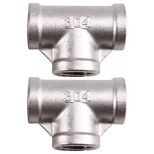 Azull 2PCS 304 Edelstahl-Weiblicher Gewinde-T-Stückanschluss BSPT-Rohranschlussmontage 1/2" BSPT-Rohranschluss Azull 2PCS 304 Edelstahl-Weiblicher Gewinde-T-Stückanschluss BSPT-Rohranschlussmontage 1/2" BSPT-Rohranschluss von Azull
