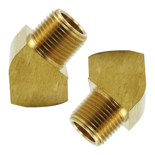 Azull 45 Grad Barstock Street Ellbogen 1/4" NPT Gewinde M?nnlich X 1/4" NPT Gewinde Weiblich Messingrohrfitting Pack mit 2 St¨¹ck 1/4" NPT von Azull