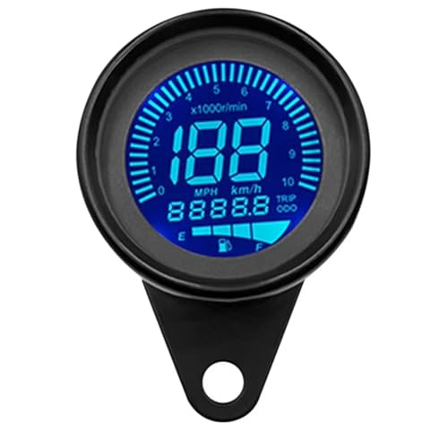 Azull Motorrad-Tachometer Digitaler Kilometerz?hler Motorrad-Nachtlicht 12V Digital-Tachometer Motorrad-Zubeh?r Schwarz von Azull