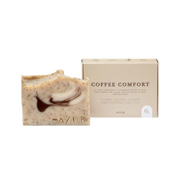 Azur Natural Bodycare COFFEE COMFORT Seife | Körperpeeling Seife von Azur Natural Bodycare