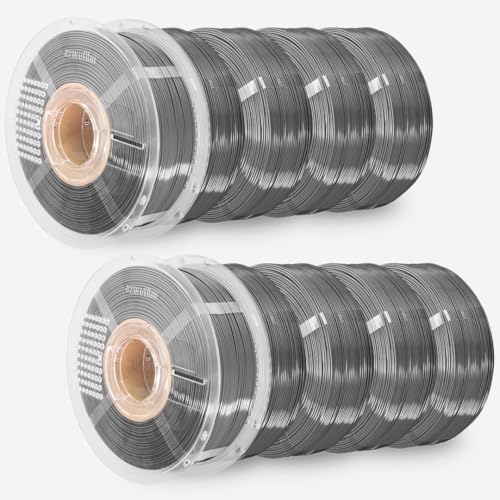 AzureFilm PETG Hyper Speed Nachfüllfilament, 10 kg, 1,75 mm – ohne Spule – 1 kg / Nachfüllpackung – für Hochgeschwindigkeits-3D-Druck – robust, langlebig, feuchtigkeitsabweisend (grau) von AzureFilm 3D